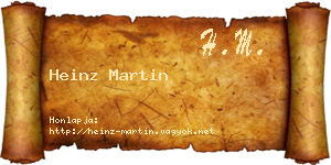 Heinz Martin névjegykártya
